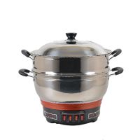 加厚多功能电热锅家用电炒锅不锈钢电饭锅电火锅电锅电蒸锅电煮锅|28cm单层蒸笼