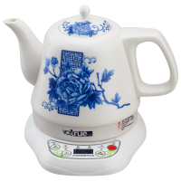 陶瓷电热水壶家用烧水壶电热智能保温开水壶全瓷烧水热水壶电水壶|古韵牡丹智能壶