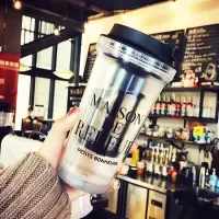 梨花杯学生塑料杯子创意韩版随手水杯原宿女潮流reefur咖啡个性