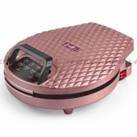 时尚炫彩电饼铛30cm迷你电饼铛烙饼机烤饼锅蛋糕机双面加热|钻石玫瑰金色(深度3.5cm)