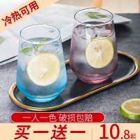 玻璃杯家用简约水杯子套装耐热咖啡杯女夏天用冷饮杯苏打水果酒杯