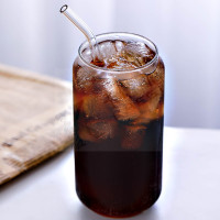 网红ins风可乐杯创意耐热玻璃杯拿铁咖啡杯易拉罐奶茶杯鸡尾酒杯