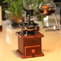 实木 手摇手磨咖啡机 咖啡豆研磨机 家用手动磨豆机 咖啡豆 新鲜|磨豆机一台