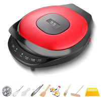 电饼铛电饼档家用双面加热烙饼锅迷小型煎饼机自动加大加深款|红色特大号+尊享大礼包