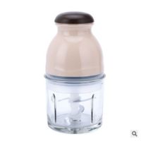 多功能电动搅肉机电动家用绞肉器厨房料理机玻璃款榨汁绞肉搅拌机|米黄 加厚玻璃杯