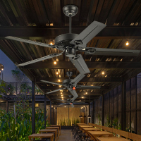 吊扇家用餐厅客厅美式电风扇卧室遥控五叶大风力复古工业吊扇无灯