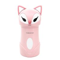 办公室小型usb萌狐加湿器空气补水家用静音便携式桌面卧室迷你|樱花粉 豪华版(加湿器+充电线+灯+小风扇)