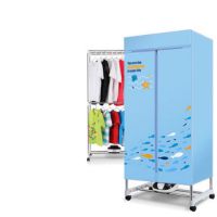 干衣机家用烘干器静音省电衣服烘干机双层速干衣烘衣机衣物风干机|蓝色大号小鱼加强款送四个脚轮+毛巾架