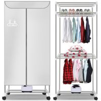 烘衣机衣柜干衣器省电杀菌衣服家用烘干机静音速大容量干衣机|不锈钢加高加粗银色豪华款