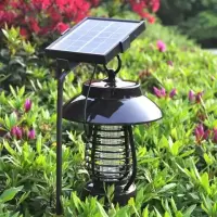 太阳能灭蚊灯户外家用室外庭院捕蚊蝇器花园防蚊驱蚊灭蚊神器防水|灭蚊灯太阳能板+支架+送数据线