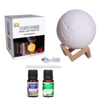 加湿器月球加湿器usb夜灯补水喷雾大容量家用880ml办公室香薰|月球普通款+2瓶精油