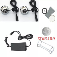 摆件园林盆景造景轮流水假山水景鱼池3头雾化头加湿器|一拖二电源+彩灯头+支架水晶球雾化片
