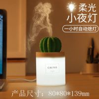 加湿器家用卧室大容量充电静音孕妇婴儿车载香薰usb迷你喷雾风扇|透明白色仙人球