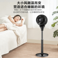 涡轮扇大风空气对流落地低噪空气循环扇摇头台立式电风扇家用|黑
