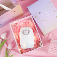 生日礼物静音喷雾家用卧室风少女心的空气小型ins女生可爱加湿器|白色小熊加湿器[星球礼盒]