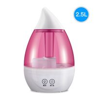 加湿器家用静音办公室卧室客厅空调房孕妇婴儿空气小型水滴香薰机|[粉色]七彩款+除垢剂5包 水滴加湿器