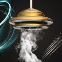 全自动麻将机空气净化器棋牌室吸烟灯家用排烟机麻将馆专用抽烟机|金色双层灯智能高配版