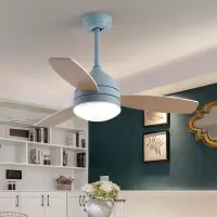 美式吊扇灯北欧复古电扇灯简约现代客厅餐厅风扇灯loft工业吊灯