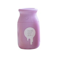 办公桌面车载礼品送精油加湿器创意usb空气加湿器几素迷你奶瓶|女神紫 1瓶精油【香型备注】