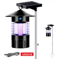 充电式太阳能灭蚊灯户外防水庭院花园室外驱蚊灯诱杀虫灯灭蚊神器|充电式灭蚊灯+太阳能板+支架+5米线