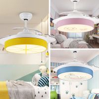 卧室隐形现代简约吊扇灯餐厅遥控吊扇北欧儿童房吊灯带灯风扇灯