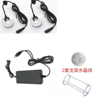 加湿器3头雾化头水景鱼池轮流水假山盆景造景摆件园林|一拖二电源+无灯+支架水晶球