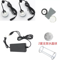 加湿器3头雾化头水景鱼池轮流水假山盆景造景摆件园林|一拖二电源+无灯头+支架水晶球雾化片