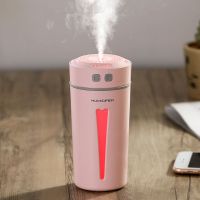 加湿器迷你家用静音卧室婴儿车载空气净化孕妇小型喷雾香薰机|樱花粉 配送植物香薰精油[1瓶]