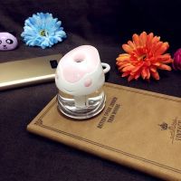 空调加湿香薰七彩汽车室内车载加湿器迷你小夜灯卡通|浅粉色 加湿器+1瓶精油20毫升香味可选