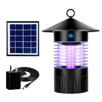 庭院花园室外蚊虫神器太阳能灭蚊灯户外灯电击式草坪驱蚊杀蚊灯灭|充电式灭蚊灯+太阳能板