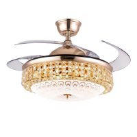 客厅风扇灯餐厅吊扇灯卧室风扇吊灯家用水晶隐形吊扇灯隐形扇