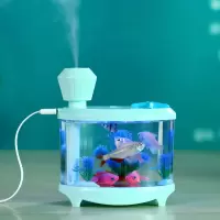 迷你usb鱼缸大容量家用空调房卧室加湿器静音鱼缸灯加湿微景观|绿色鱼缸