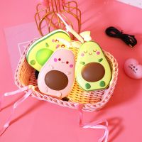 便携随身usb化妆镜补光夜灯学生充电风扇创意牛油果带迷你小风扇