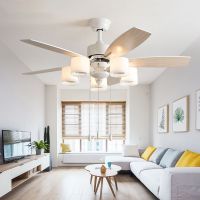 卧室家用电风扇北欧风扇吊灯木艺客厅现代餐厅风扇灯简约带灯