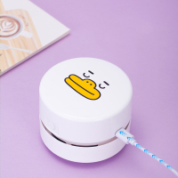 桌面吸尘器网红文具书桌键盘橡皮擦屑清洁小型学生用电动迷你|卡通白色-USB充电款