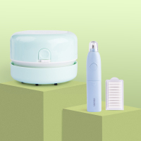 清洁机吸笔灰迷你屑学文具清理神器吸尘器吸强力桌上款充电桌面橡皮擦屑渣小型电|浅绿电池款+蓝色电动橡皮(送橡皮擦替芯)