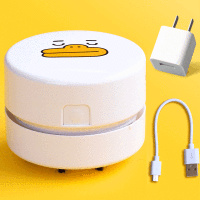 桌面吸尘器吸橡皮擦屑清洁机电动清理小学生少女心自动迷你可充电款桌上儿童铅笔屑文|白色(可充电)/送USB线+充电头适配器