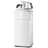 冷热智能水桶茶吧机小米白上水家用立式下置饮水机多功能全自动|米白色 温热