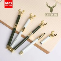 钢笔学生金属杆卡通鹿角造型活塞吸墨钢笔练字礼盒笔43210