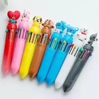 BT21防弹少年团可爱创意多色圆珠笔10色原子笔迷你签字笔学生文具