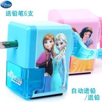 迪士尼自动进铅手摇削笔机冰雪小学生刨笔铅笔刀手动卷笔刀削笔器