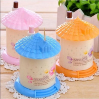 创意家居可爱蘑菇牙签盒按压式牙签筒桌面自动小房子收纳罐调料盒