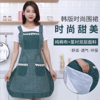 纯棉家用围裙双层厨房做饭韩版时尚可爱公主围腰奶茶店女工作服