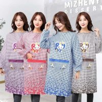 厨房围裙女可爱长袖防脏防污厨房围裙成人罩衣反穿衣工人上班工衣