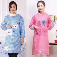 长袖围裙成人防水防油防污反穿罩衣韩国厨房时尚做饭围裙