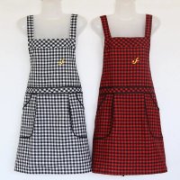 韩版可爱纯棉时尚围裙女厨房家用老粗布加长棉麻工作男防油污坎肩