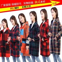 韩版新款罩衣成人女加绒加厚长袖护衣时尚厨房围裙工作服男秋冬季
