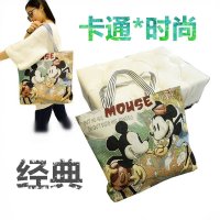 休闲包包女夏季新款绣花单肩包手提包女款时尚帆布大包女包购物袋