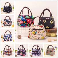 韩版梯防水布艺包手提包女士小包便当包手拎饭盒袋妈咪带饭包午餐