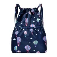 2019春季新款花布防水抽带双肩包